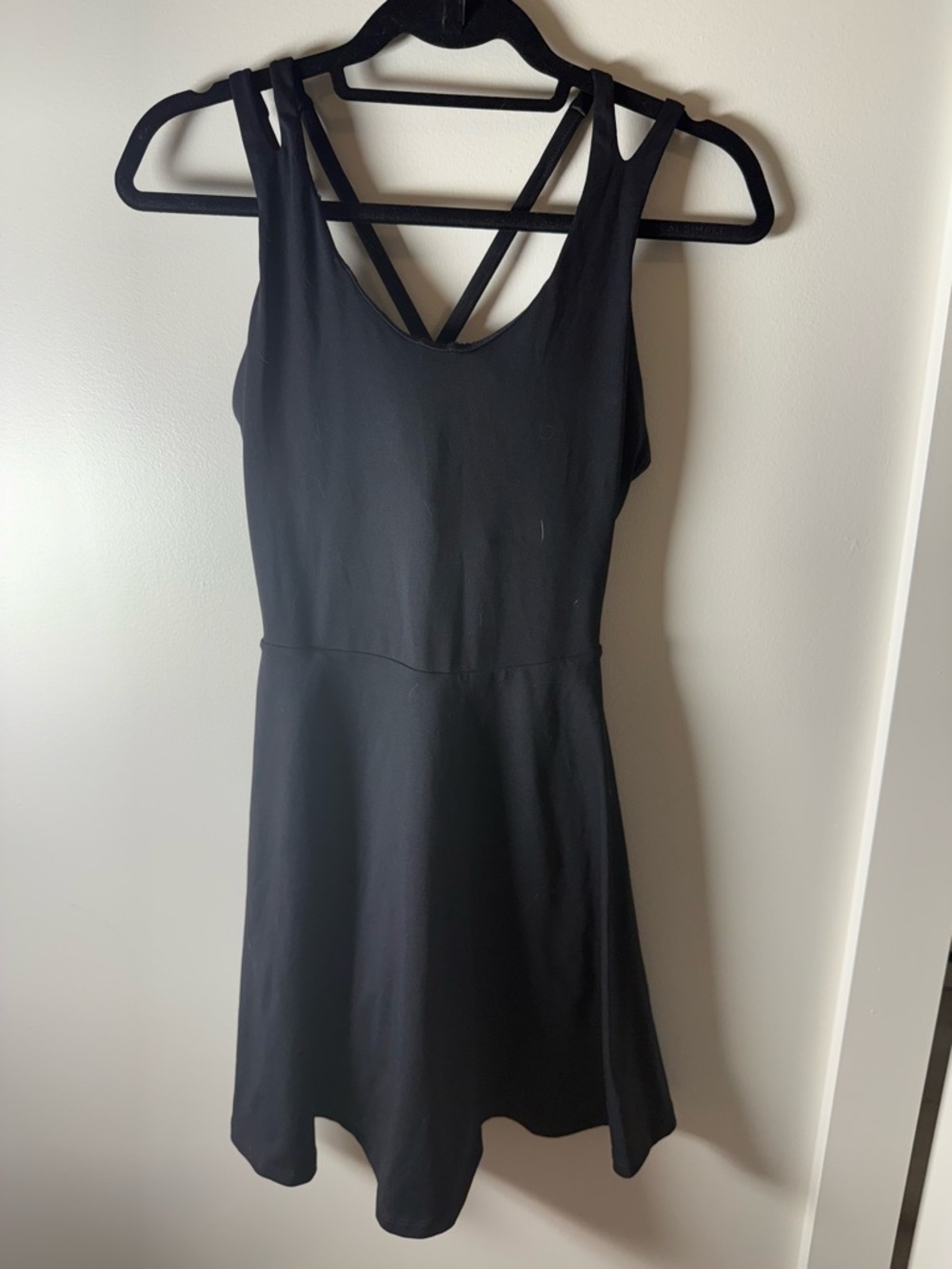 Fabletics Black Strappy Fit-and-Flare Mini Dress
